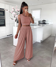 Load image into Gallery viewer, Women&#39;s new style vest wide-leg pants casual solid color suit
