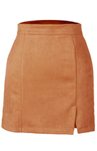 Load image into Gallery viewer, Suede Hip High Waist A-Line Half Skirt
