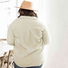 Load image into Gallery viewer, Button Down Dropped Shoulder Fleece Jacket
