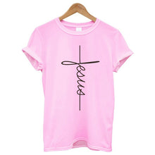 Load image into Gallery viewer, Christian Cross Print Tops Female T Shirt
