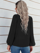 Load image into Gallery viewer, Loose Fit Long Sleeve Linen Blouse With Pleated V Hem
