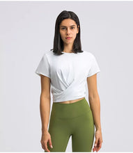 Load image into Gallery viewer, Waist Cross Wrapping Workout Shirt
