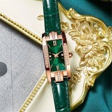 Load image into Gallery viewer, Green Leather Fashion Watch
