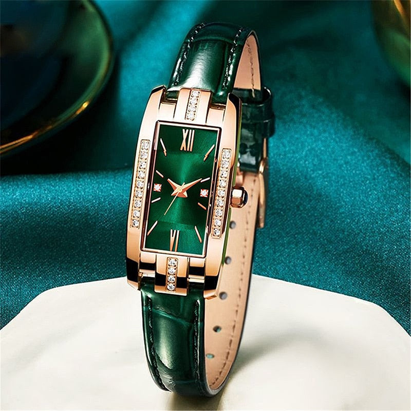 Green Leather Fashion Watch