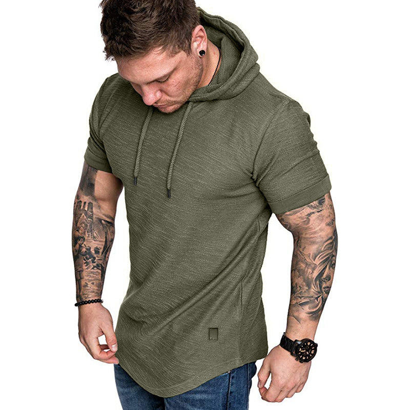 Men's short-sleeved T-shirt sports casual sweater men's hoodie