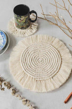 Load image into Gallery viewer, 11.8&quot; Macrame Round Cup Mat
