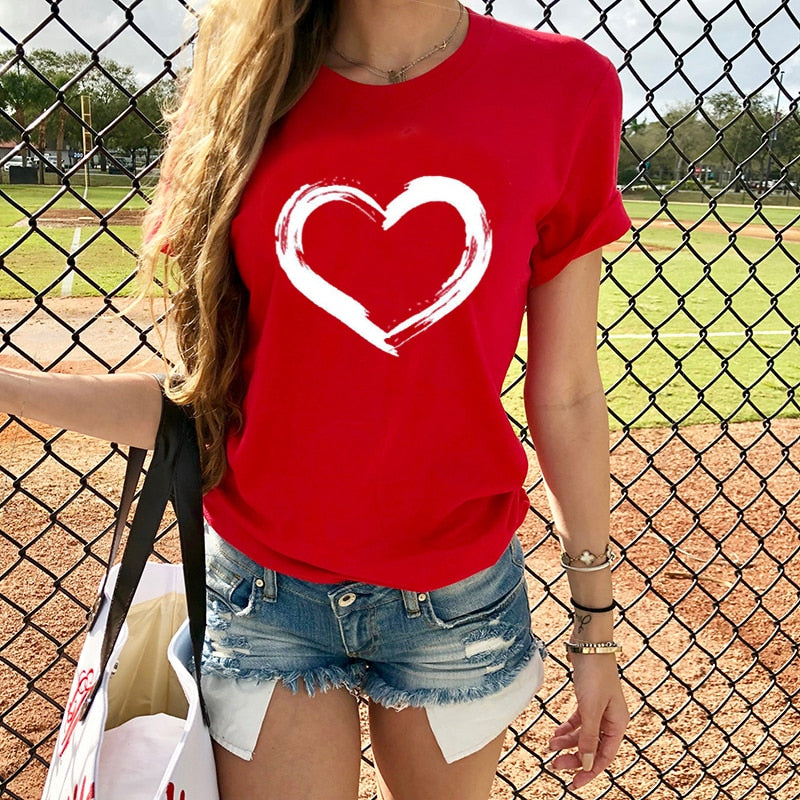 Printed Hearts Women T-shirts