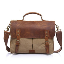 Load image into Gallery viewer, Genuine Leather Vintage Laptop Briefcase Satchel Fit 14 inch Laptop
