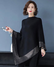Load image into Gallery viewer, Winter Sweater Shawl Black Pullover Knitted
