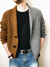 Load image into Gallery viewer, Men&#39;s Color Block Single Breasted Casual Knit Cardigan
