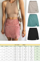 Load image into Gallery viewer, High Waist Corduroy Skirt Solid Split A-Line Skirt

