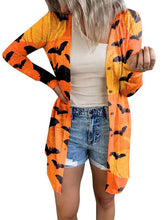 Load image into Gallery viewer, Women&#39;s Halloween-themed printed jacket cardigan
