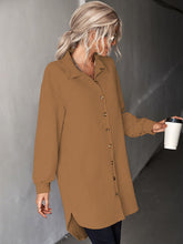 Load image into Gallery viewer, Women&#39;s Solid Color Front Button Closure Spread Collar Corduroy Shirt
