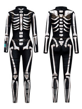 Load image into Gallery viewer, Halloween Jumpsuit Skull Skeleton Digital Print Jumpsuit
