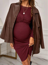 Load image into Gallery viewer, Women’s Long Sleeves Shae Cross Front Maternity Dress
