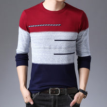 Load image into Gallery viewer, Winter Pullover Men Round Collar Striped Sweater
