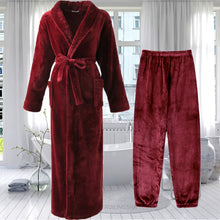 Load image into Gallery viewer, Men and Women Long Thick Warm Flannel Bath Robe Plus Size
