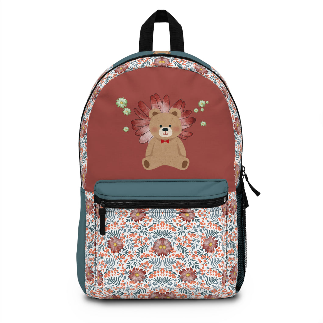 Floral Teddy Backpack