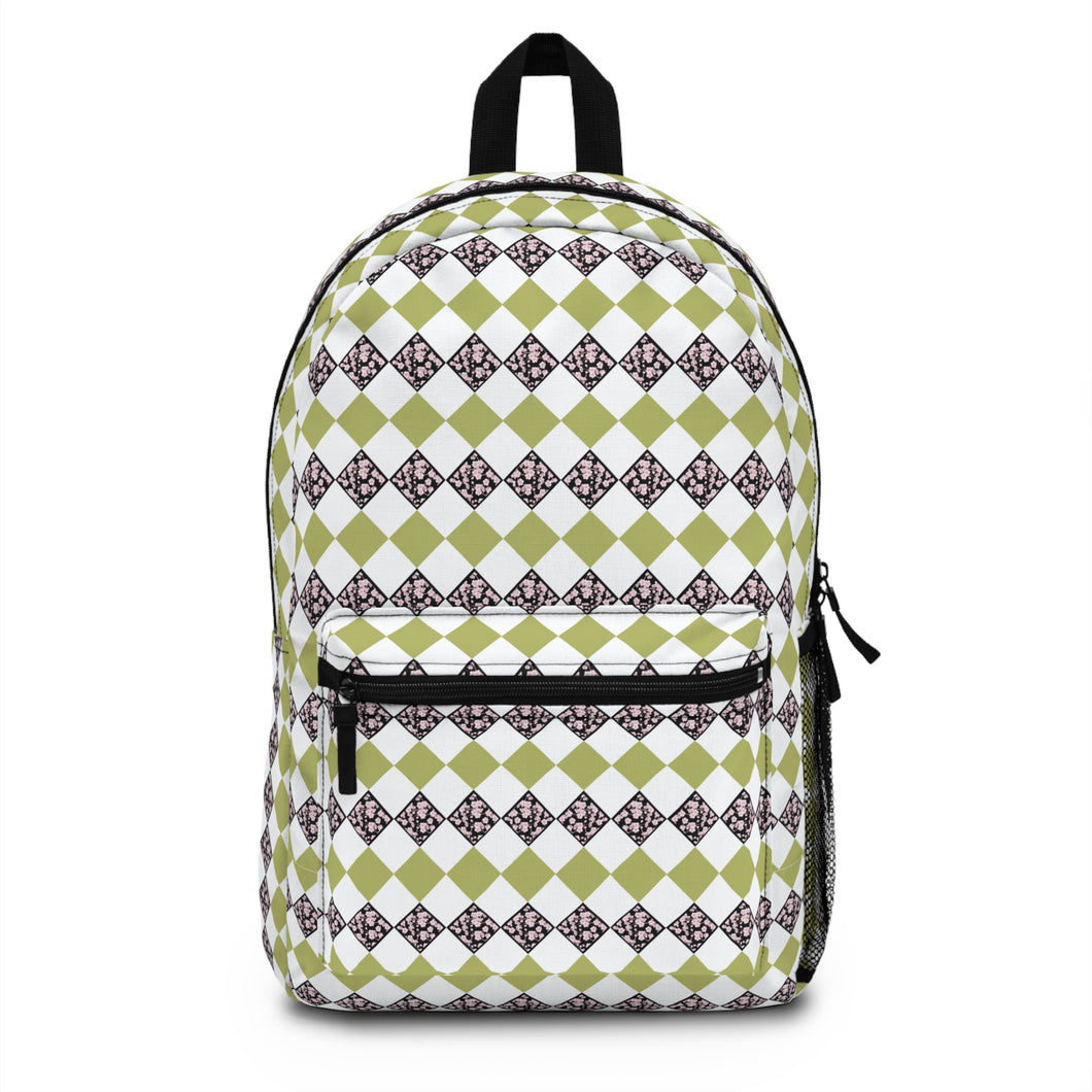 Yellow Green Floral Rhombus Voyager Pack