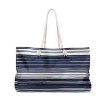 Load image into Gallery viewer, Nautical Stripe Navy Weekender
