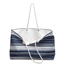 Load image into Gallery viewer, Nautical Stripe Navy Weekender
