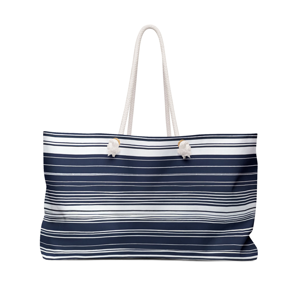 Nautical Stripe Navy Weekender