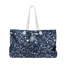 Load image into Gallery viewer, Navy Botanical Brushstrokes Tote Bag
