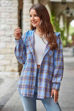 Load image into Gallery viewer, Plaid Long Sleeve Hooded Jacket
