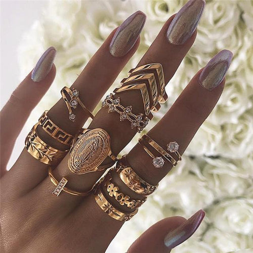 Gold Design Ring | Gold Medallion Ring | Lhorae Lifestyle