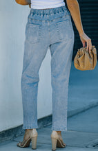 Load image into Gallery viewer, Distressed Drawstring Gather Round Distressed Pocketed Denim Jogger
