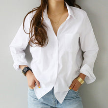 Load image into Gallery viewer, Women White Shirt Female Blouse Tops
