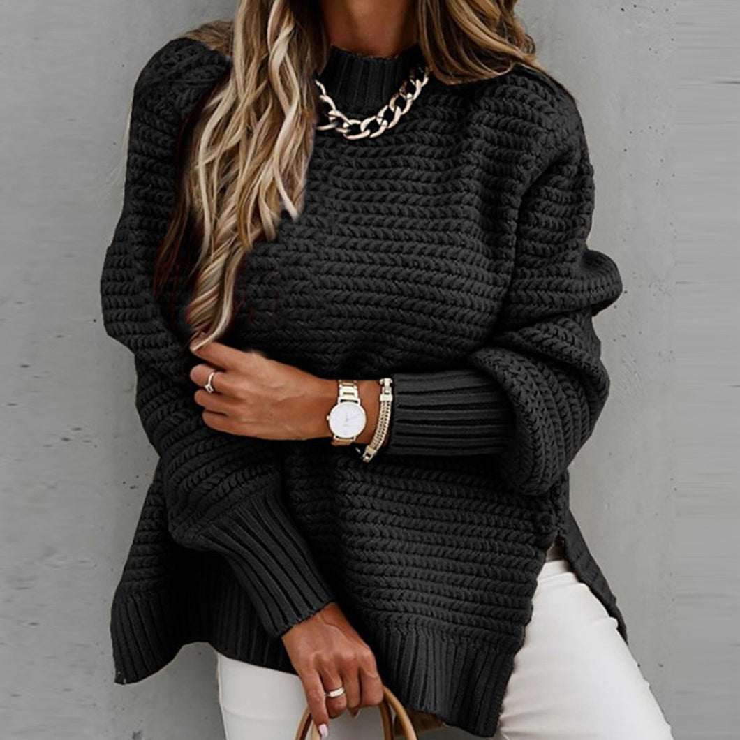 High Neck Pullover Knit Sweaters