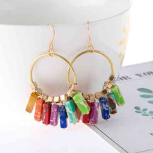 Load image into Gallery viewer, Multicolored Stone Dangle Earrings
