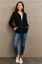 Load image into Gallery viewer, Ninexis Collared Neck Zip-Up Jacket with Pocket
