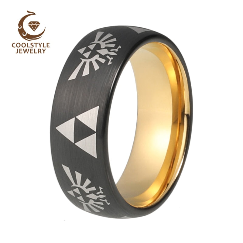 USA 8mm Gold Color Legend of Zelda Wedding Engagement Ring