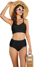 Load image into Gallery viewer, Sexy Stretch Gathered Without Underwire Adjustment Shoulder Strap Top &amp; High Waist Bikini Set
