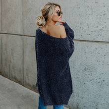 Load image into Gallery viewer, Shoulder Off Sweater Plus Size Loose Fit
