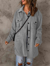 Load image into Gallery viewer, Drop Shoulder Button Down Collared Coat
