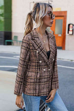 Load image into Gallery viewer, Full Size Plaid Buttoned Blazer
