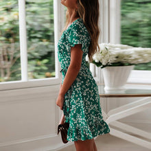 Load image into Gallery viewer, Ruffle Sleeves Floral Wrap Sun Dress
