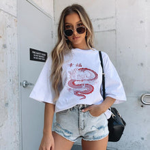 Load image into Gallery viewer, Dragon White Oversized Tee
