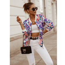 Load image into Gallery viewer, Flower Print Long Sleeve Women&#39;s Jacket
