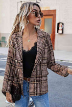 Load image into Gallery viewer, Full Size Plaid Buttoned Blazer
