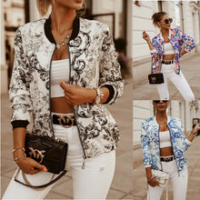 Load image into Gallery viewer, Flower Print Long Sleeve Women&#39;s Jacket
