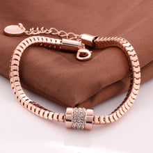 Load image into Gallery viewer, Rose Gold Plated Snake Bracelet
