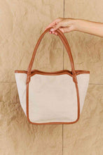 Load image into Gallery viewer, Fame Beach Chic Faux Leather Trim Tote Bag in Ochre
