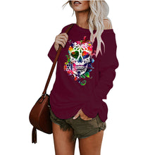 Load image into Gallery viewer, New casual sexy personality skull long-sleeved top
