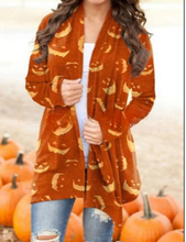 Load image into Gallery viewer, New women&#39;s Halloween element long-sleeved sweater cardigan top
