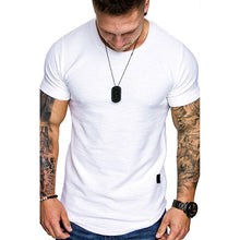 Load image into Gallery viewer, Short-sleeved T-shirt bamboo cotton solid color round neck T-shirt men&#39;s bottoming shirt
