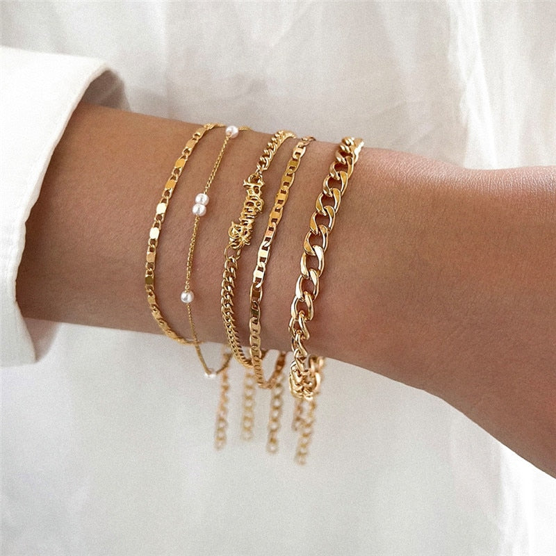 Bohemian Gold Charm Tassel Angel Bracelets for Women